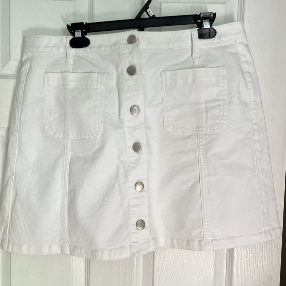 Loft White Jean Skirt Size 14
